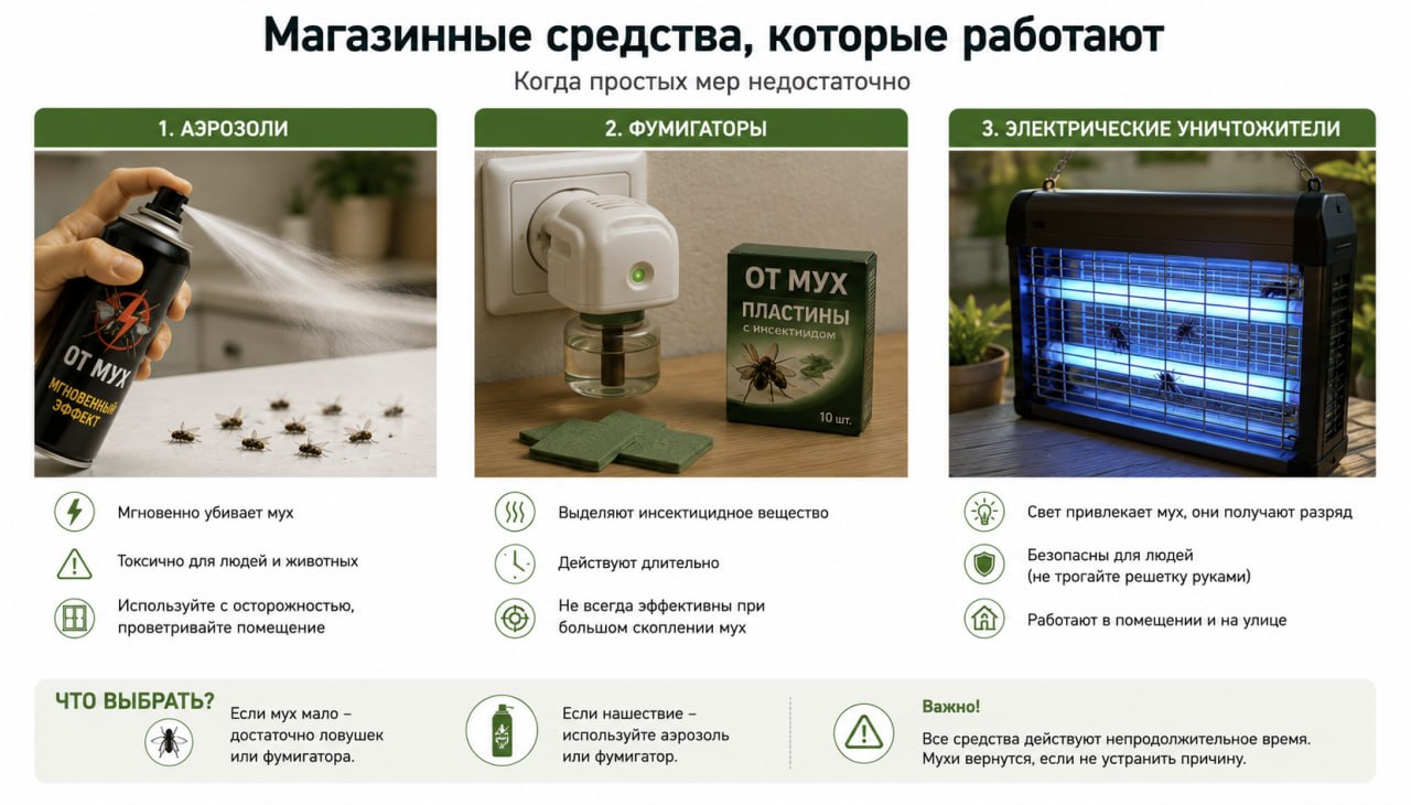 Магазинные средства, которые работают: аэрозоли, фумигаторы и электрические уничтожители